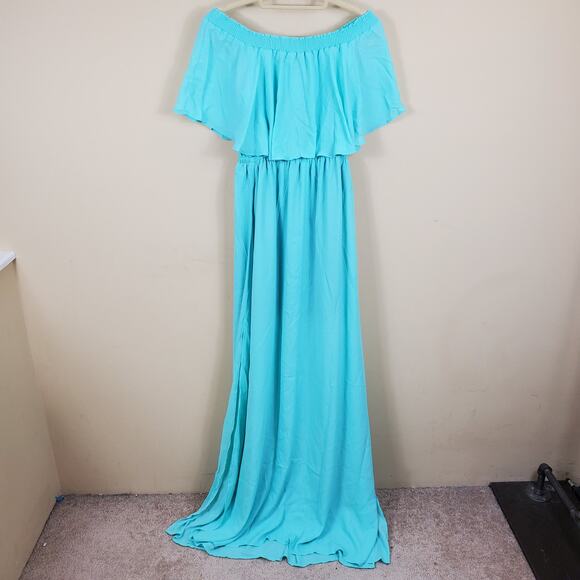 Show Me Your Mumu Hacienda Maxi Dress in Sea Glass Crisp Women's Size L - Picture 9 of 11